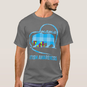 Camiseta Cute Mama Bear Autism Awareness Mom With Heart Puz