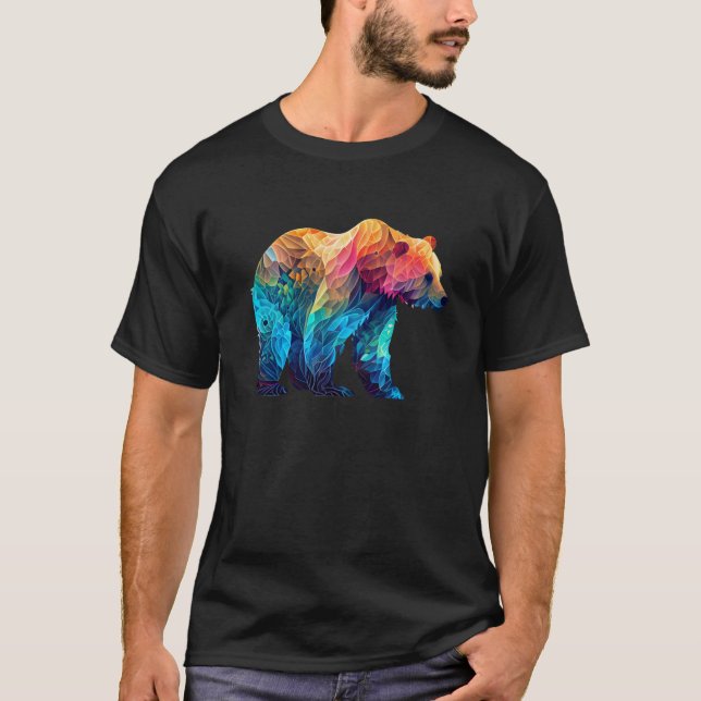 Camiseta Cute Mama Bear Colorous Watercolorido (Anverso)