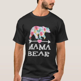 Camiseta "Cute Mama Bear" Flores "Día de la Madre" Mujeres 