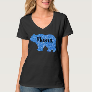 Camiseta Cute Mama con diseño brillante azul para ella