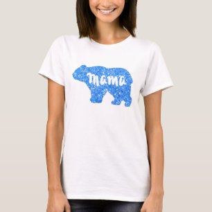 Camiseta Cute Mama con diseño brillante azul para ella