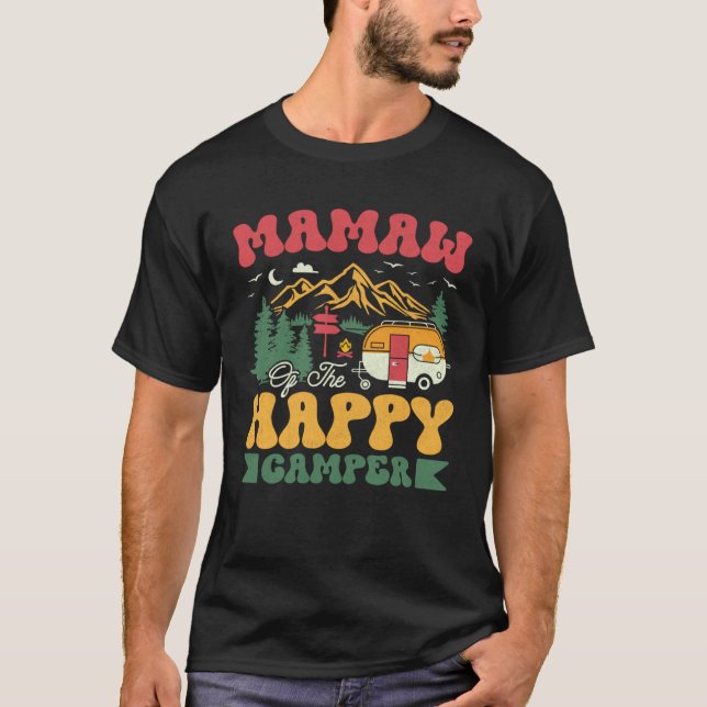 Camiseta Cute Mamaw Of The Happy Camper Groovy Camping Trip (Anverso)