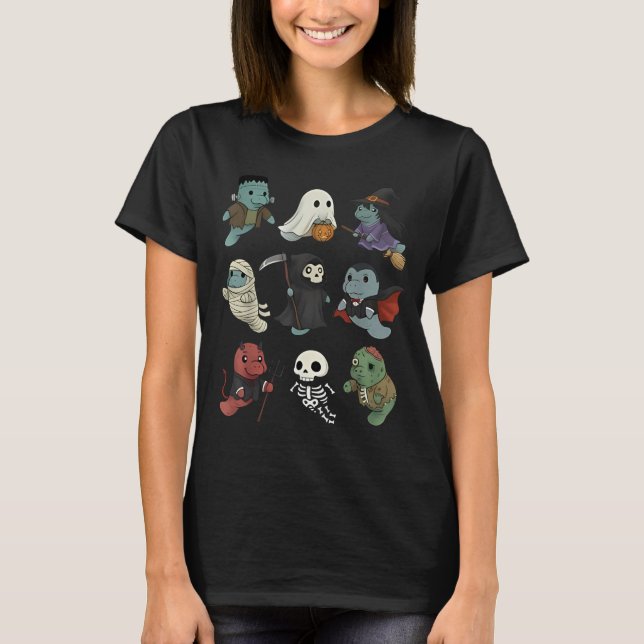 Camiseta Cute Manatee Ghost Zombie Witch Halloween (Anverso)