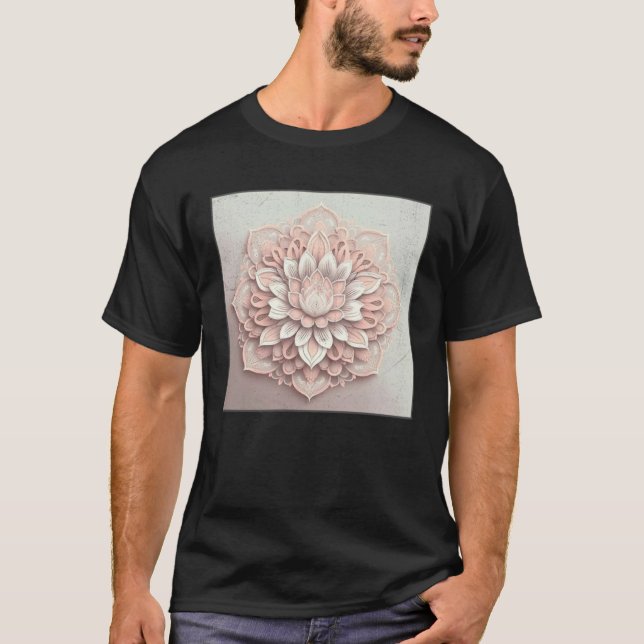 Camiseta Cute Mandala Lotus Flower Illustration Unique Wome (Anverso)
