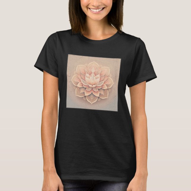 Camiseta Cute Mandala Lotus Flower Illustration Unique Wome (Anverso)