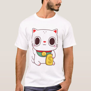 Camiseta Cute Maneki Neko Fortune Money Cat