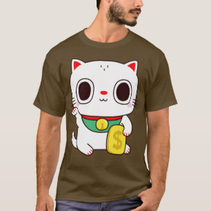 Camiseta Cute Maneki Neko Fortune Money Cat