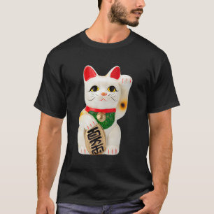Camiseta Cute Maneki Neko Gato Afortunado Chino Figurita Ja