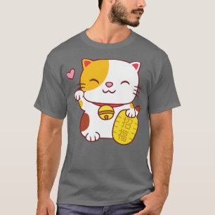 Camiseta Cute Maneki Neko japonés gato de fortuna