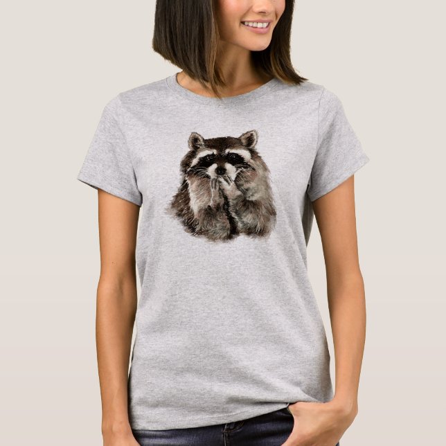 Camiseta Cute mapache en besos Humor arte animal (Anverso)