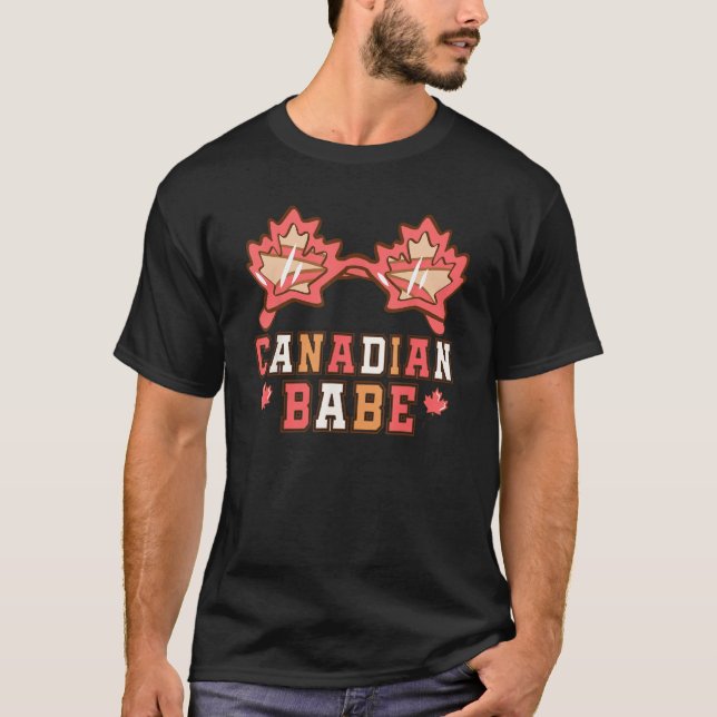 Camiseta Cute Maple Leaf Sunglasses Canada Day Canadian Bab (Anverso)