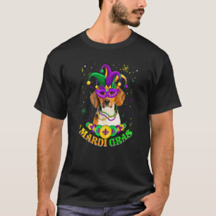 Camiseta Cute Mardi Gras Beagle Perro Papá Perro Mamá Másca