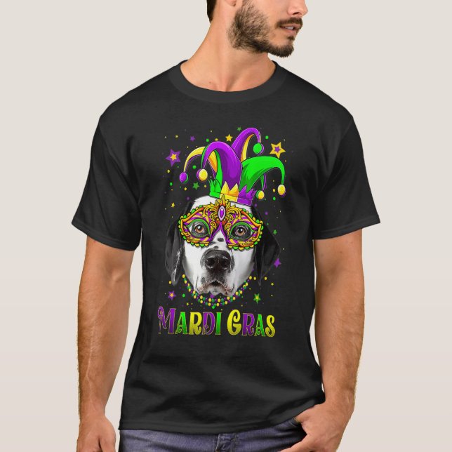 Camiseta Cute Mardi Gras Carnival Dalmatian Dog Mardi Gras (Anverso)