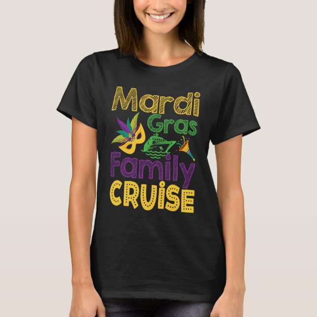 Camiseta Cute Mardi Gras Family Cruise Vacation on Boat Cou (Anverso)