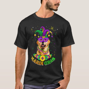 Camiseta Cute Mardi Gras Golden Retriever Perro Papá Perro