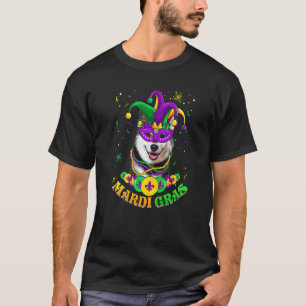 Camiseta Cute Mardi Gras Husky Siberiano Papá Perro Mamá Pe