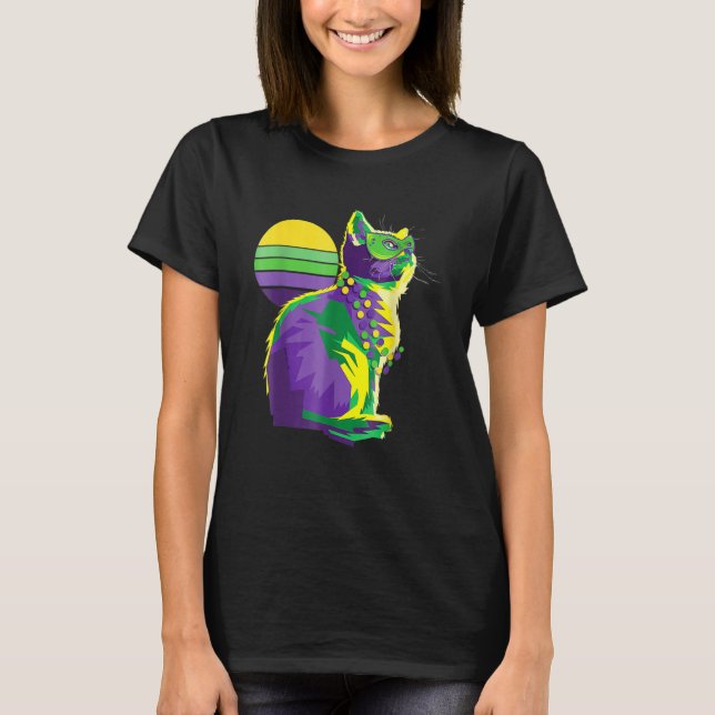 Camiseta Cute Mardi Gras Kitten Cat (Anverso)
