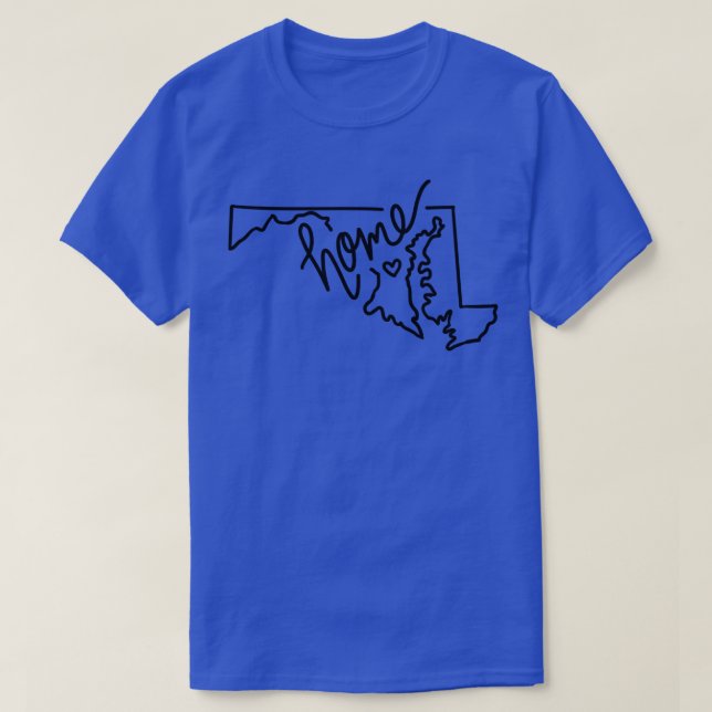 Camiseta Cute Maryland Home State Esbozo 2 (Diseño del anverso)