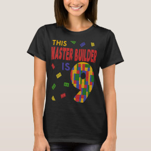 Camiseta Cute Master Builder 9 años de antigüedad Bloque Bu