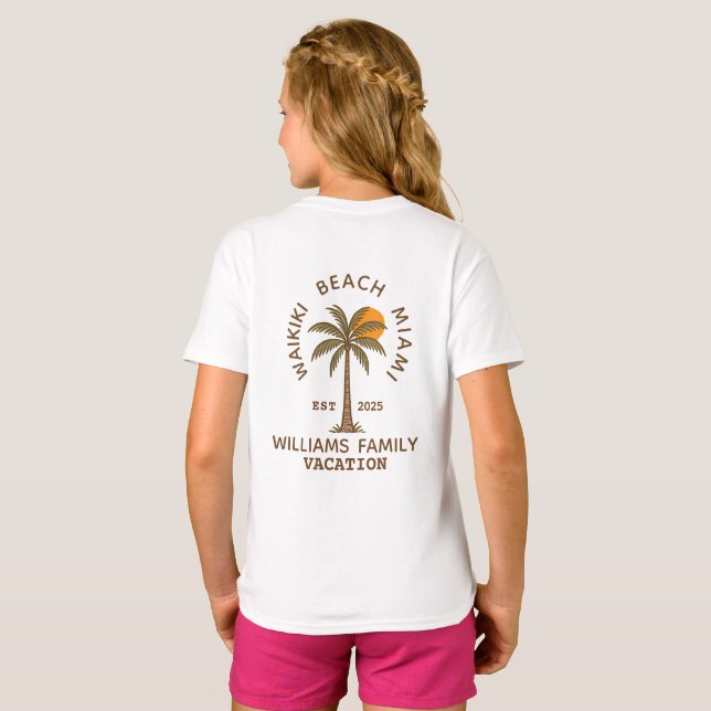 Camiseta Cute Matching Family Reunion Summer Vacation  (Reverso completo)
