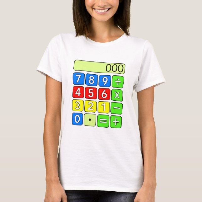 Camiseta Cute Maths Calculator Numbers Cartoon T Shirt Kids (Anverso)