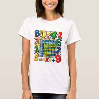 Camiseta Cute Maths Numbers Calculator Cartoon T Shirt Kids