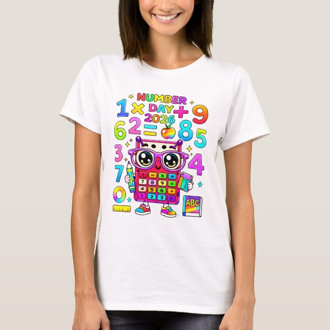 Camiseta Cute Maths Numbers Panda Calculator T Shirt KidsUK (Anverso)