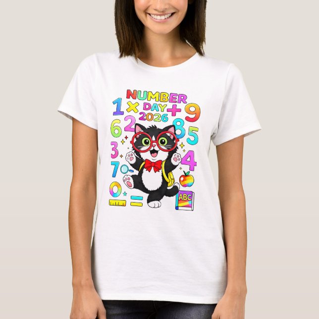 Camiseta Cute Maths Numbers Panda Number Day T Shirt Kids!! (Anverso)
