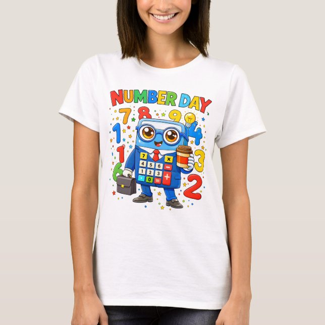 Camiseta Cute Maths Numbers Robot Number Day T Shirt KidsUK (Anverso)