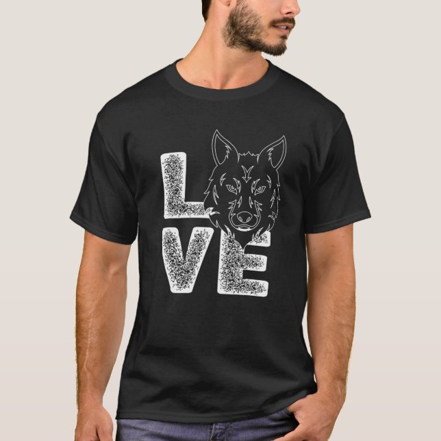 Camiseta Cute Me Encanta Idea Temática De Wolf Para Los Ama (Anverso)