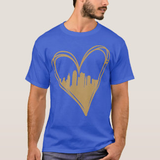 Camiseta Cute me encanta Kansas City Missouri Cityscape Hea