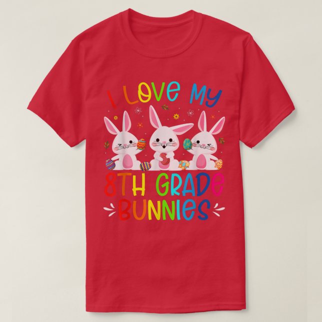 Camiseta Cute me encanta mi conejo de conejo de 8° grado es (Diseño del anverso)