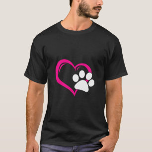 Camiseta Cute, me encanta mi corazón de garra de perro pimi