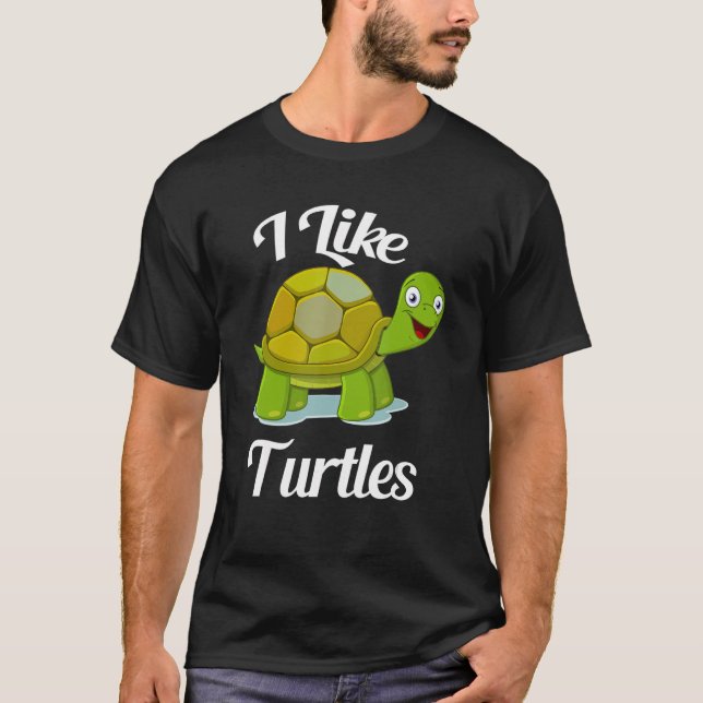 Camiseta Cute me gustan las tortugas Personalizado cita par (Anverso)
