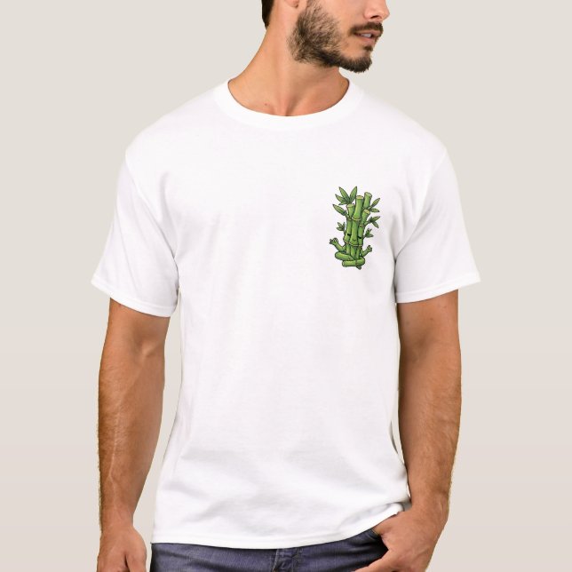 Camiseta Cute Meditating Bamboo Character in Lotus Position (Anverso)