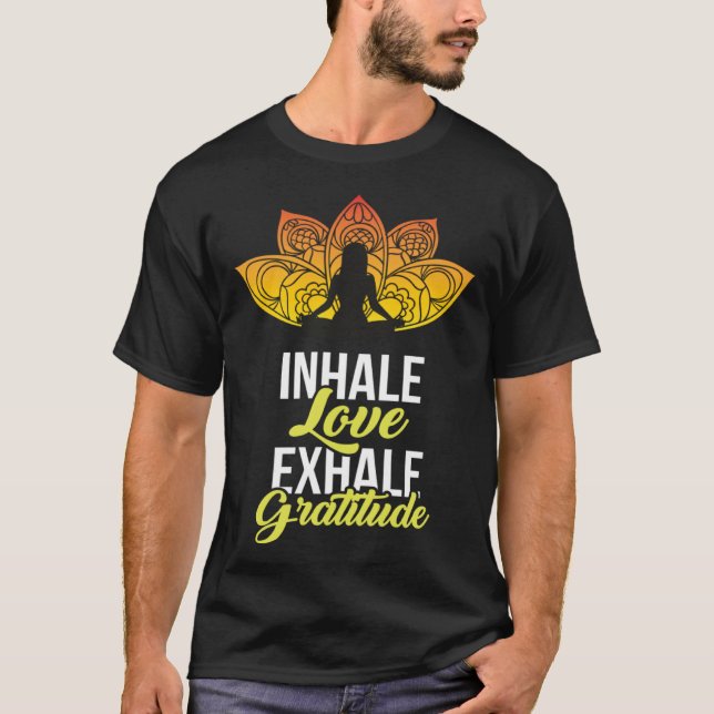 Camiseta Cute Meditation Tees  Inhale Love Exhale Gratitude (Anverso)