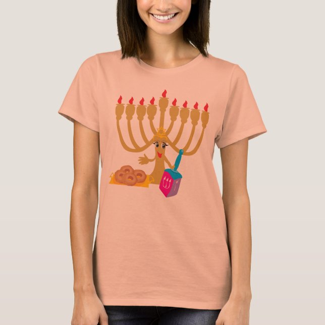 Camiseta Cute Menorah y Dreidel (Anverso)