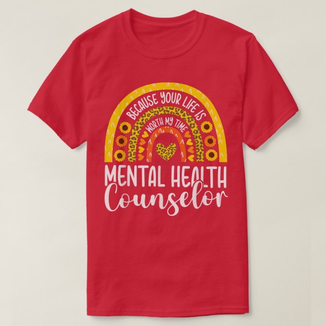Camiseta Cute Mental Health Counselor Counseling Sunflower  (Diseño del anverso)