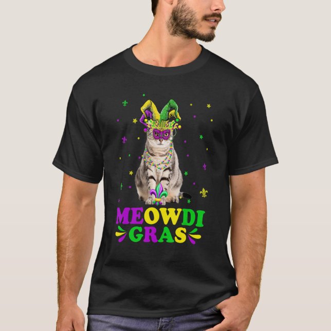 Camiseta Cute Meowdi Gras American Shorthair Cat Mask Mardi (Anverso)