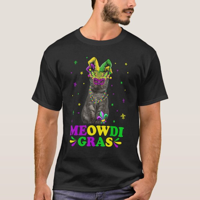 Camiseta Cute Meowdi Gras Exotic Shorthair Cat Mask Mardi G (Anverso)