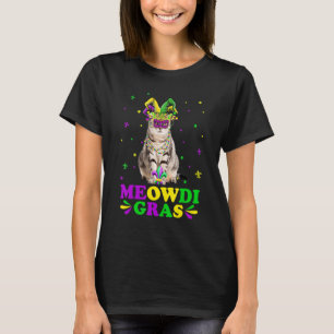 Camiseta Cute Meowdi Gras Máscara de Gato American Shorthai