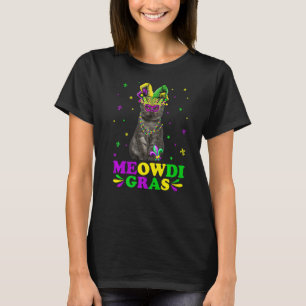 Camiseta Cute Meowdi Gras Máscara de Gato Exótico de Pelo C