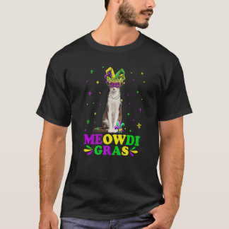 Camiseta Cute Meowdi Gras Oriental Carnaval Máscara Mardi