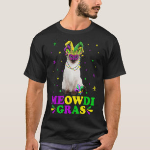 Camiseta Cute Meowdi Gras Siamese Carnaval Máscara Mardi G