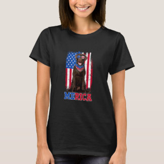 Camiseta Cute Merica Chocolate Lab & Ue Flag Gafas de sol 4