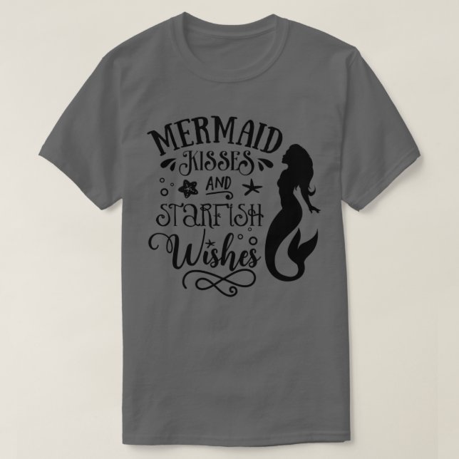 Camiseta Cute Mermaid Regalos Besos de Sirena y pez estrell (Diseño del anverso)