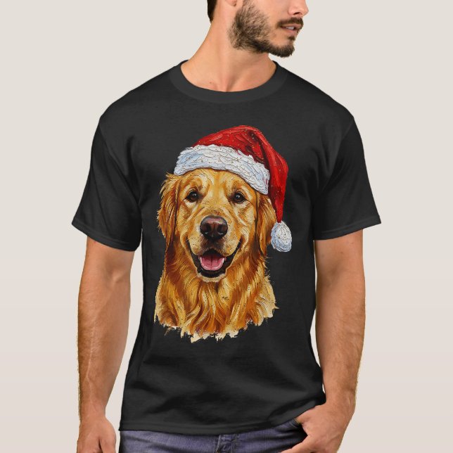 Camiseta Cute Merry Christmas Golden Retriever Dog Christma (Anverso)