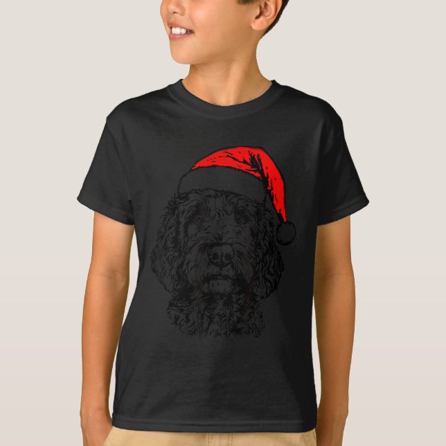 Camiseta Cute Merry Christmas Goldendoodle Santa Christmas  (Anverso)
