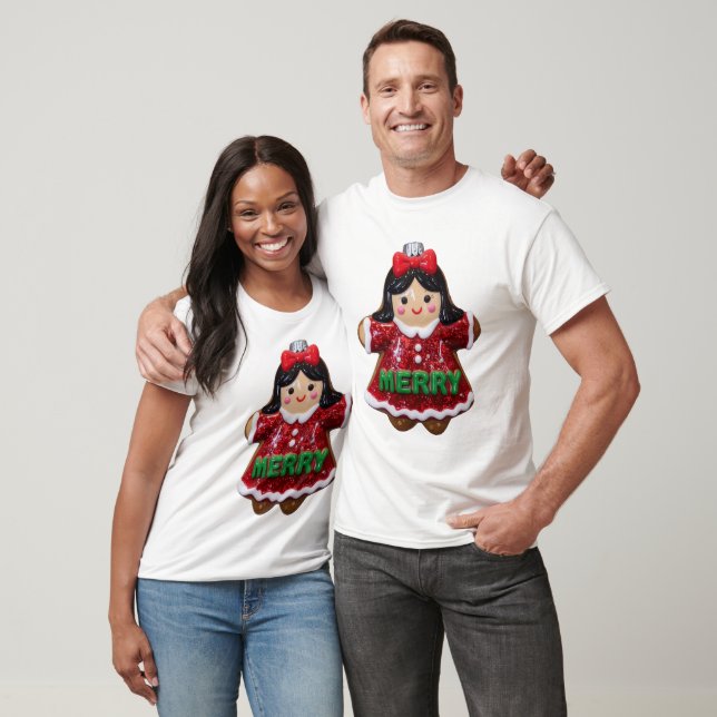 Camiseta Cute Merry Gingerbread Girl Christmas Cookie Holid (Unisexo)