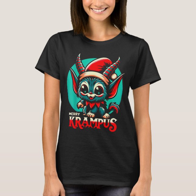 Camiseta Cute Merry Krampus Christmas Holiday 30’s Retro Ca (Anverso)